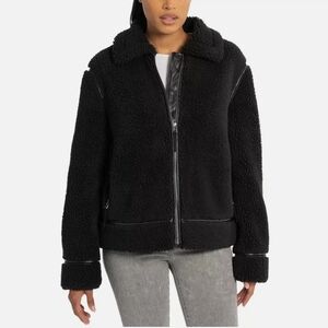 ✨️BEARPAW Ladies' Moto Shearling Jacket Black Medium